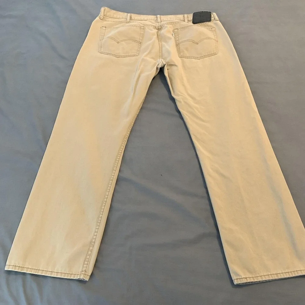 Levis 514‎ Jeans Mens 42x32 Tan Straight Leg Cotton Denim Pants Casual Chino